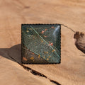 Skeleton leaf resin ring on wood, 20mm square antique bronze bezel with copper and gold flakes – EL-Creations