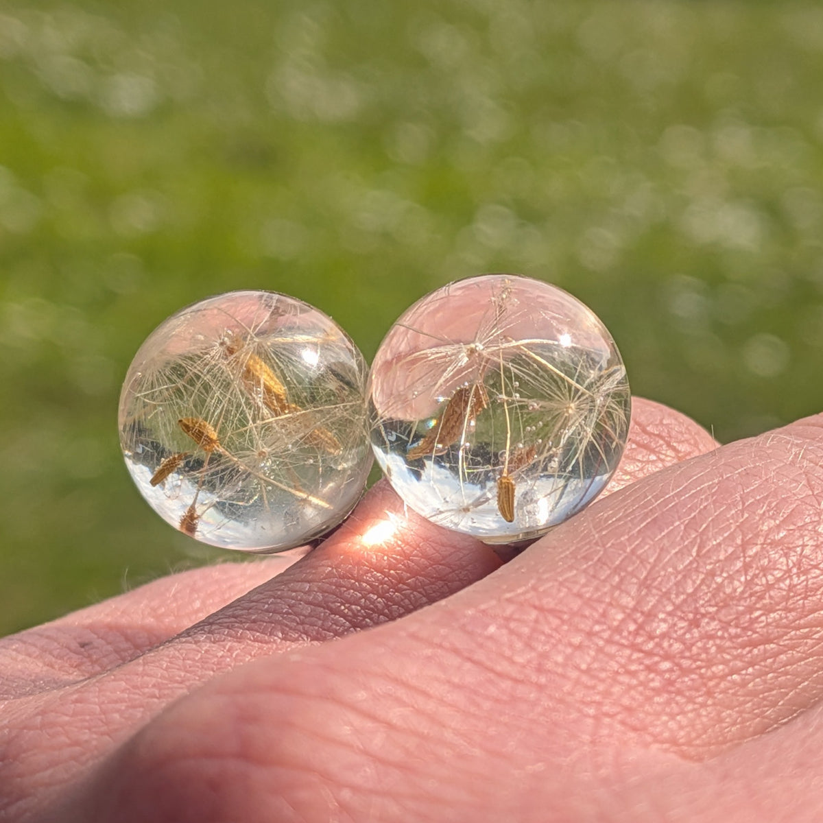 Real dandelion ring worn on finger, fairycore nature jewelry Belgium