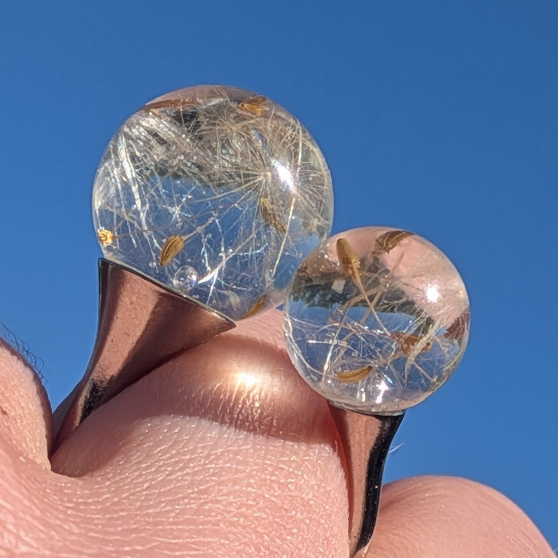 adjustable botanical resin ring with real flower jewelry gift – EL-CreationS

