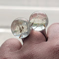 Handmade adjustable ring with real dandelion seeds in clear resin sphere, EL-Creations