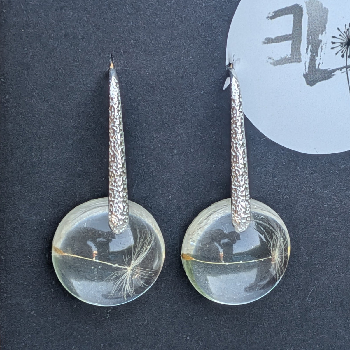 Handmade resin sphere earrings with real dandelion seeds – EL-Creations