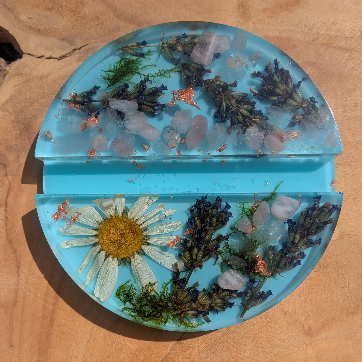 Handmade desk phone holder with daisy and lavender – EL-CreationS