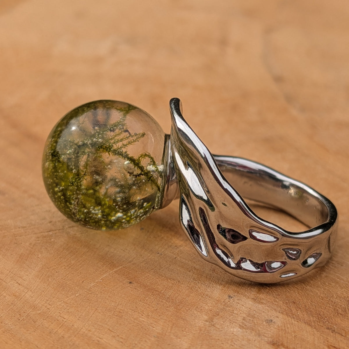 Botanical ring with real preserved moss– EL-CreationS