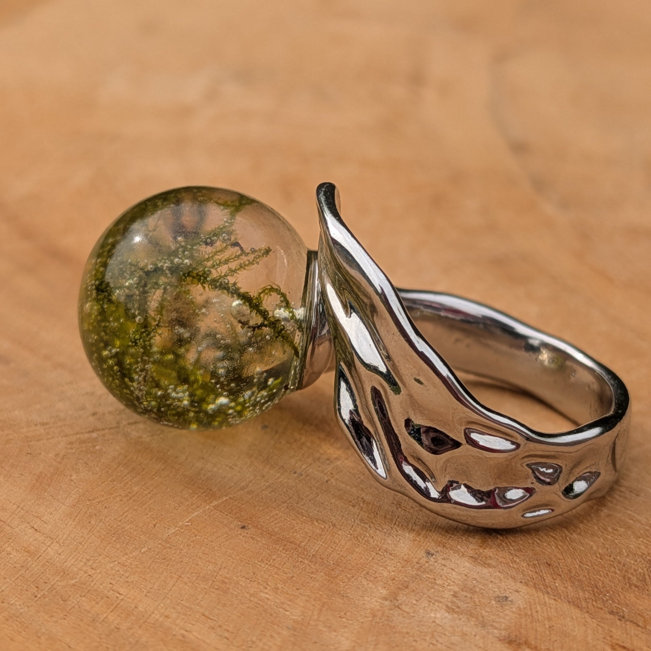 Botanical ring with real preserved moss– EL-CreationS