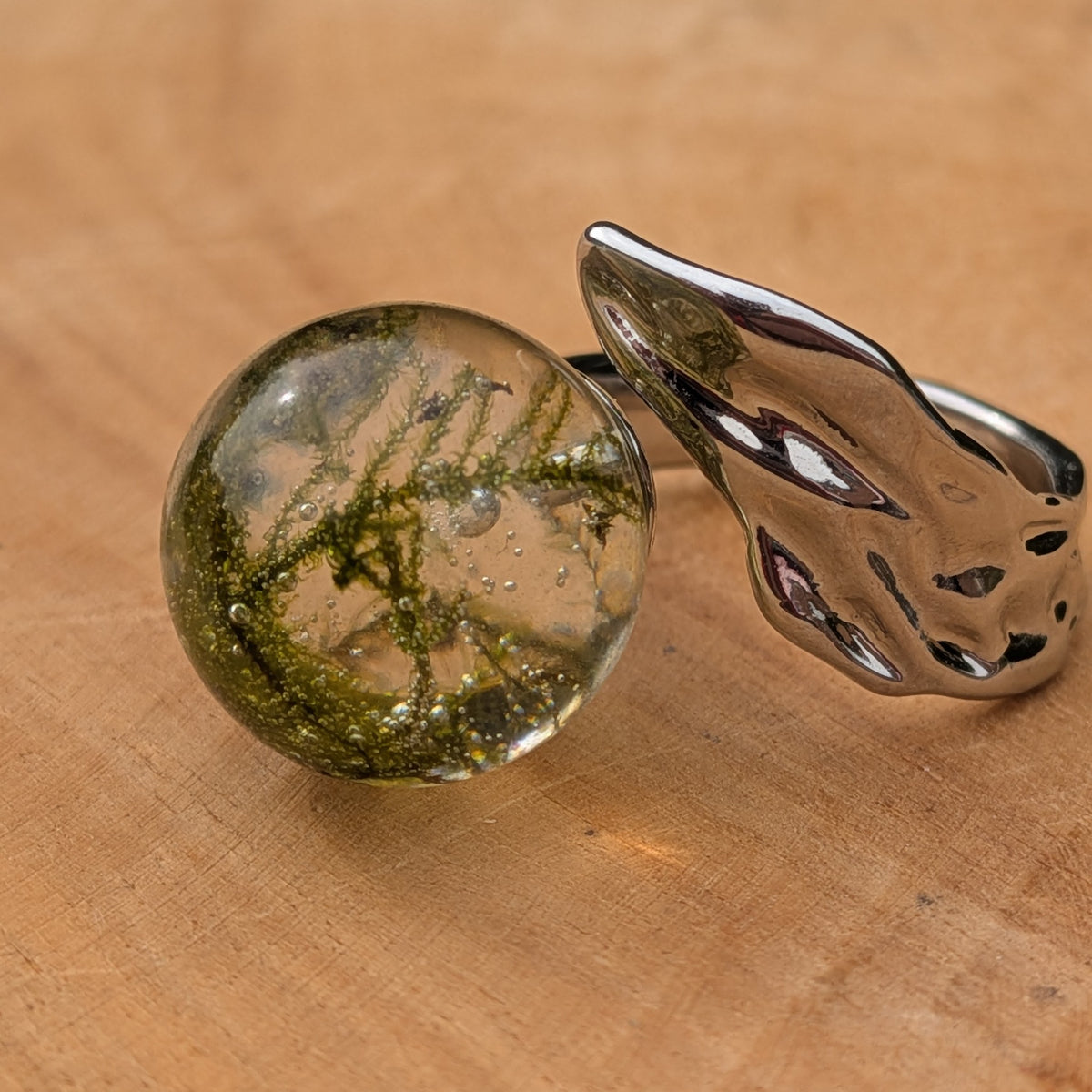 Handmade forest moss resin ring – EL-CreationS