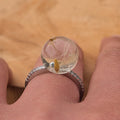 Real dandelion ring with adjustable silver band botanical jewelry – EL-CreationS