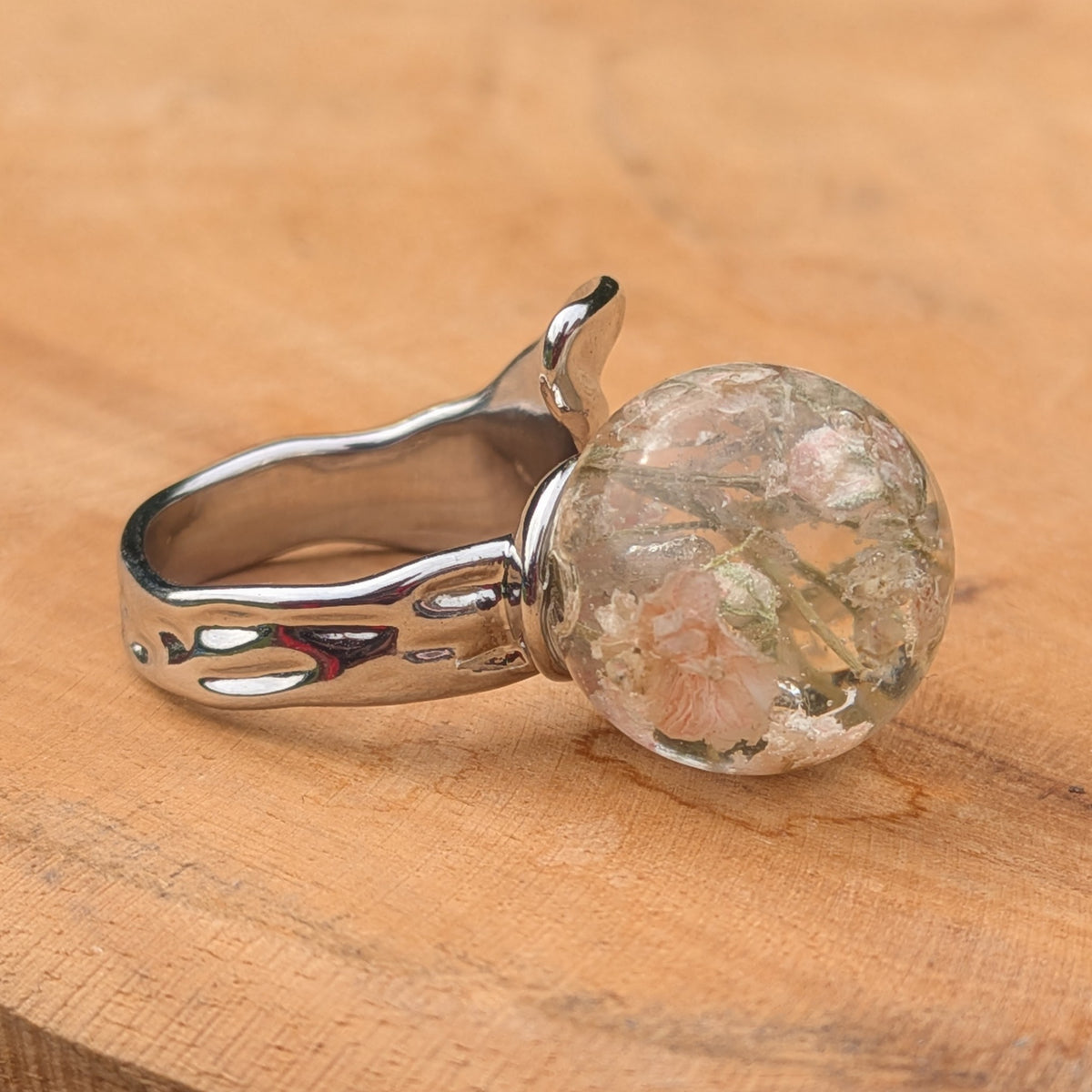 Real Baby's breath adjustable silver ring – EL-CreationS