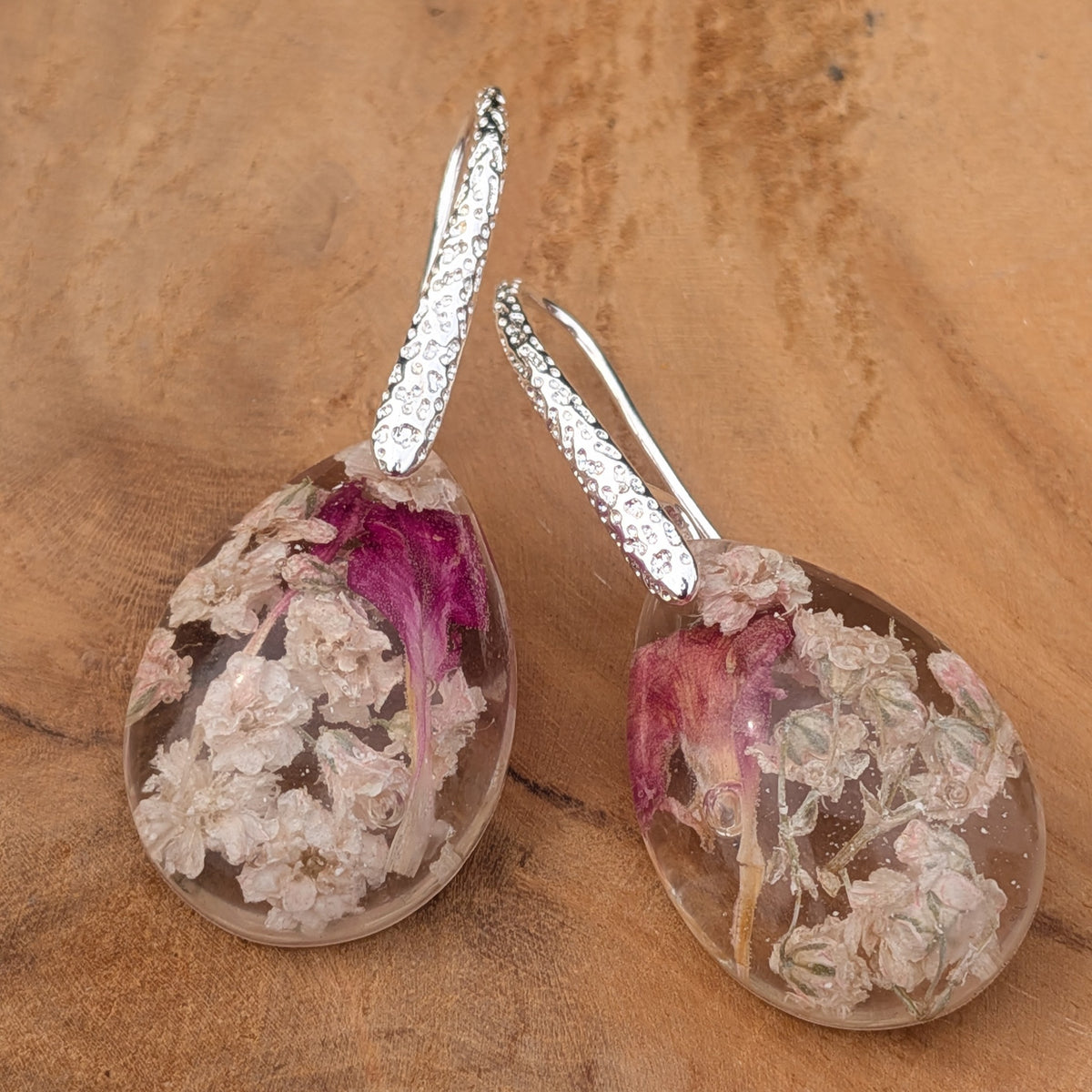 Baby's breath earrings Real flower botanical earrings – EL-Creations