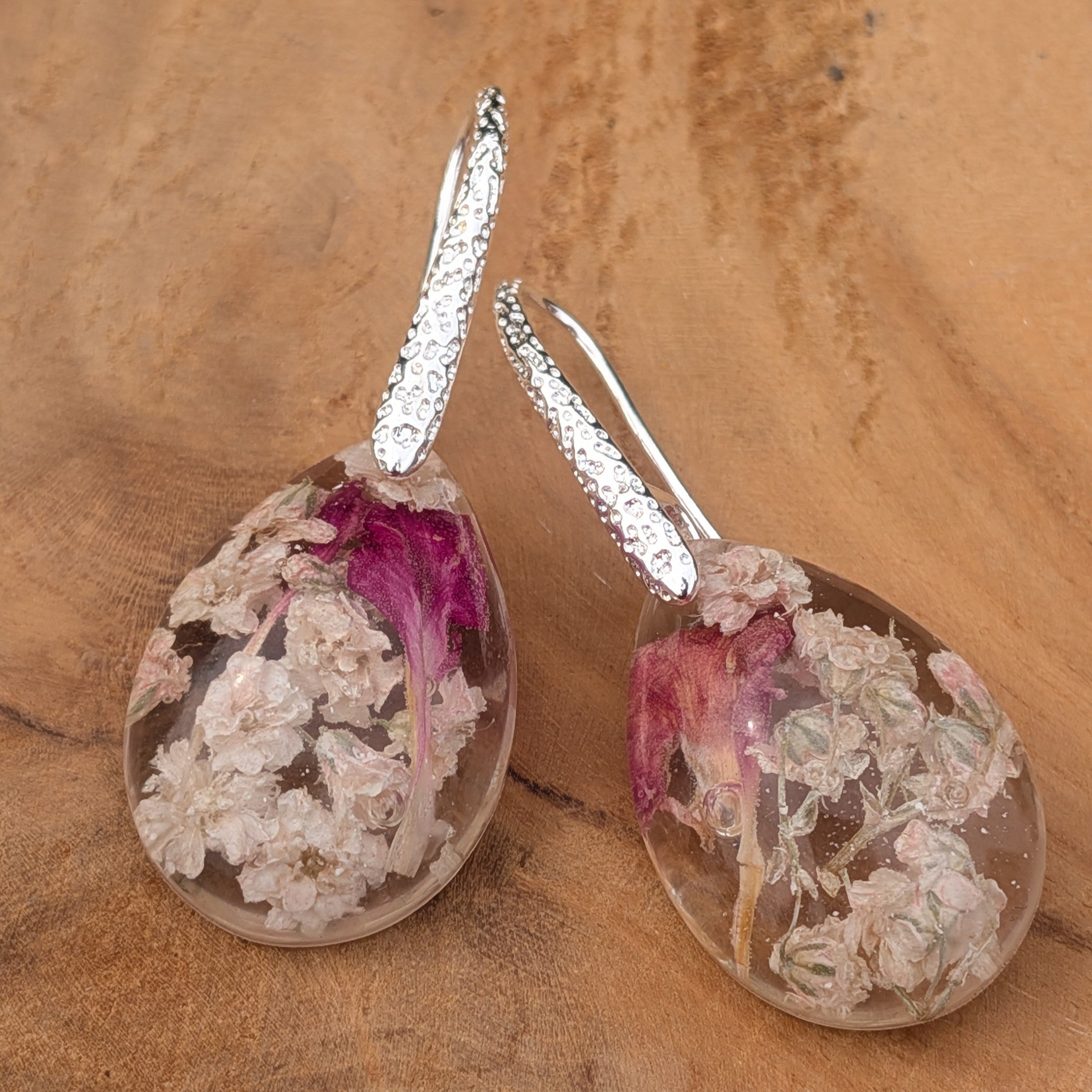 Baby's breath earrings Real flower botanical earrings – EL-Creations