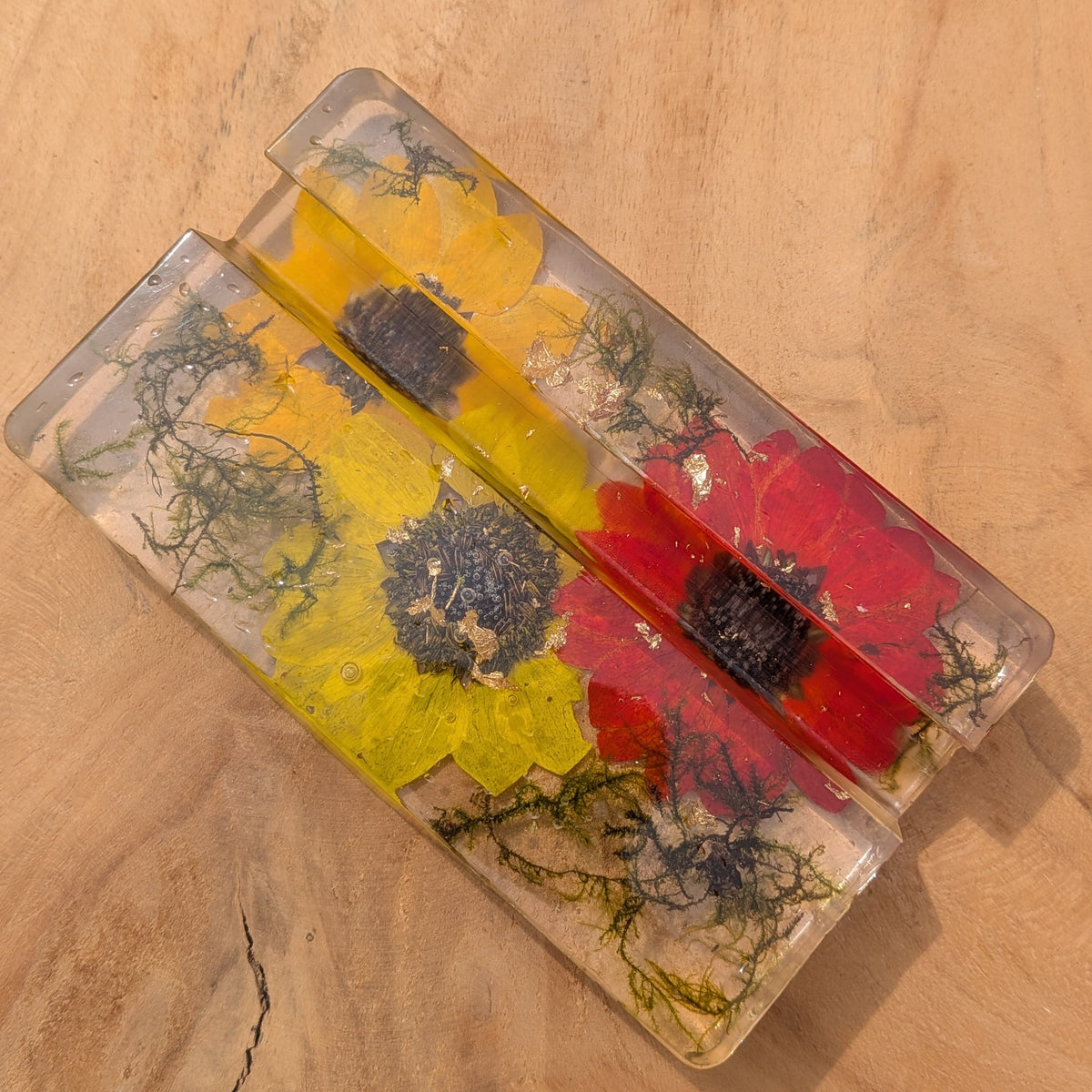 Handmade sunflower and poppy desk phone holder – EL-CreationS