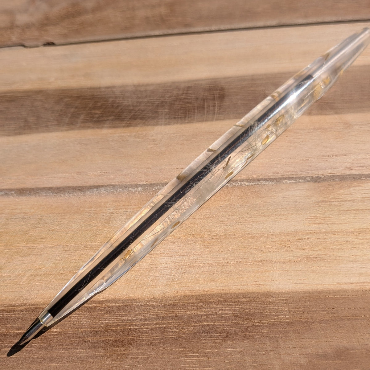 Botanical resin ballpoint pen with real dandelion design EL-Creations
