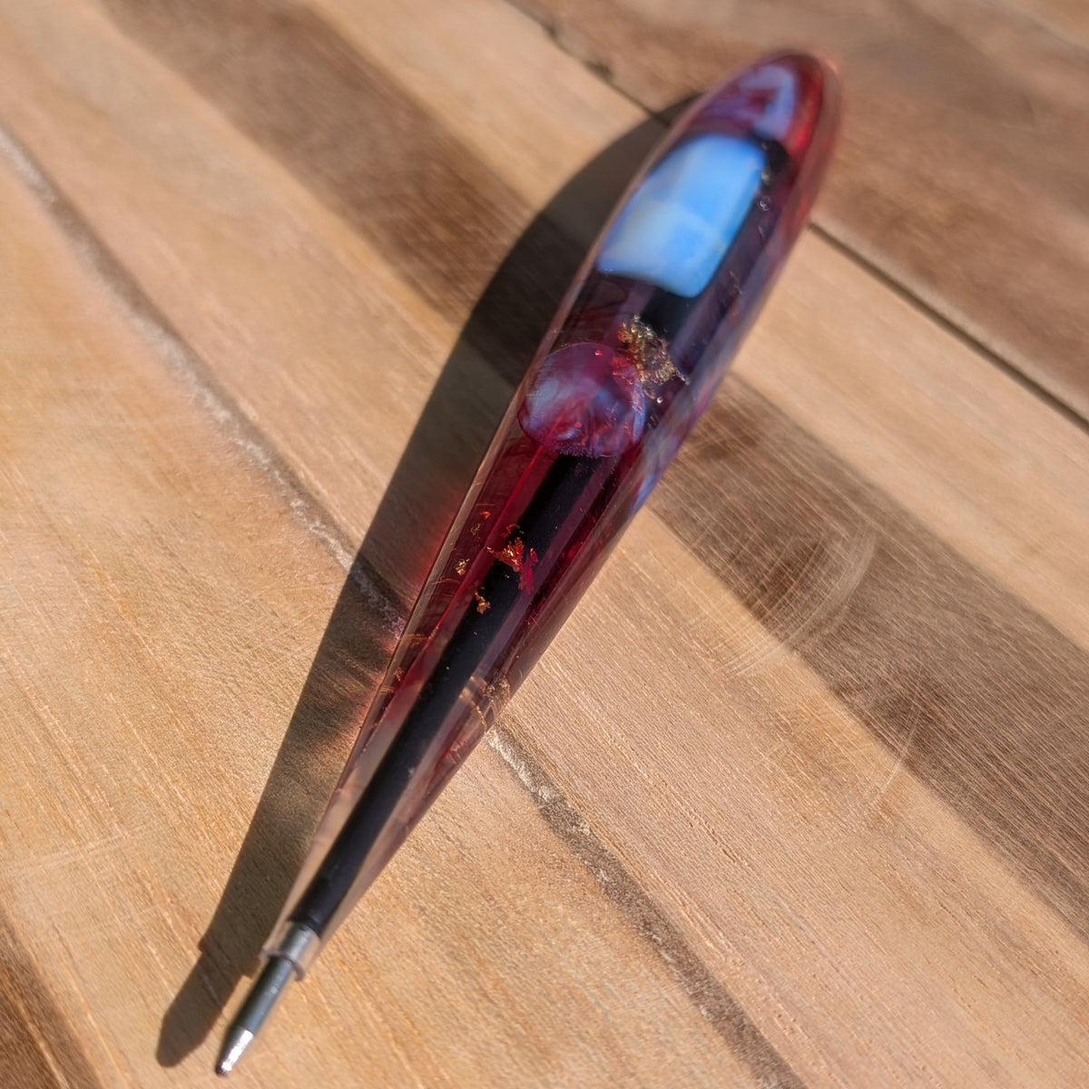 Natural stone resin pen gift for crystal lovers EL-Creations