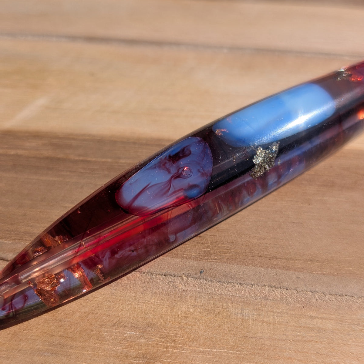 Handmade resin ballpoint pen with moonstone design EL-Creations
