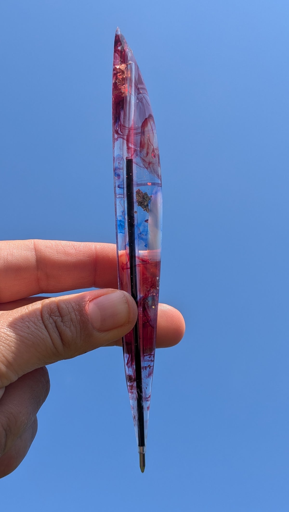 Elegant moonstone epoxy resin stationery pen EL-Creations