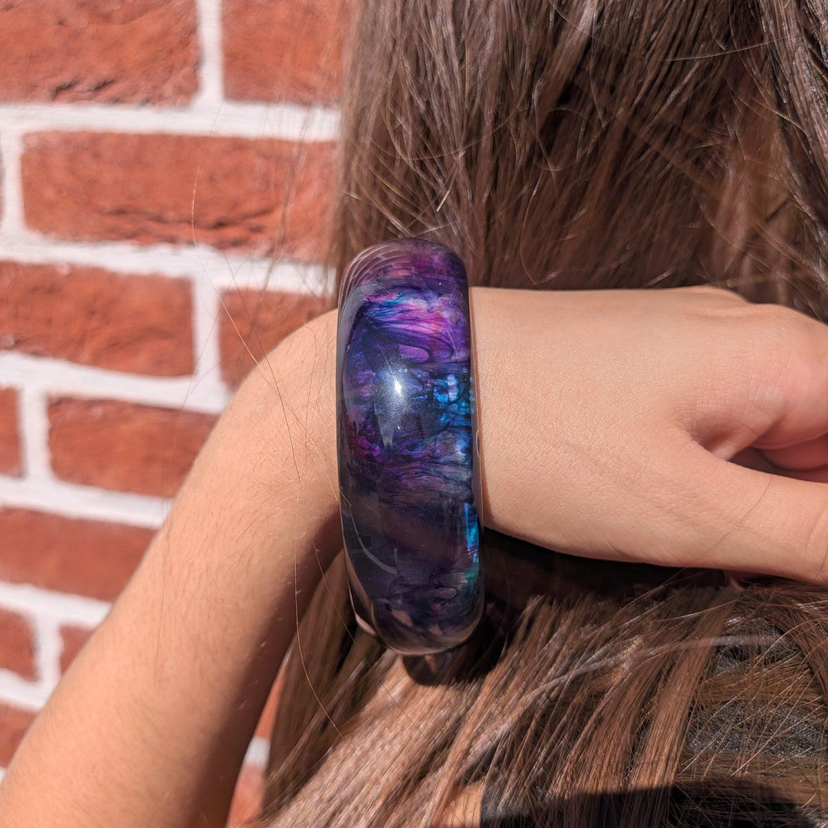 Epoxy resin galaxy bangle bracelet unique piece – EL-Creations