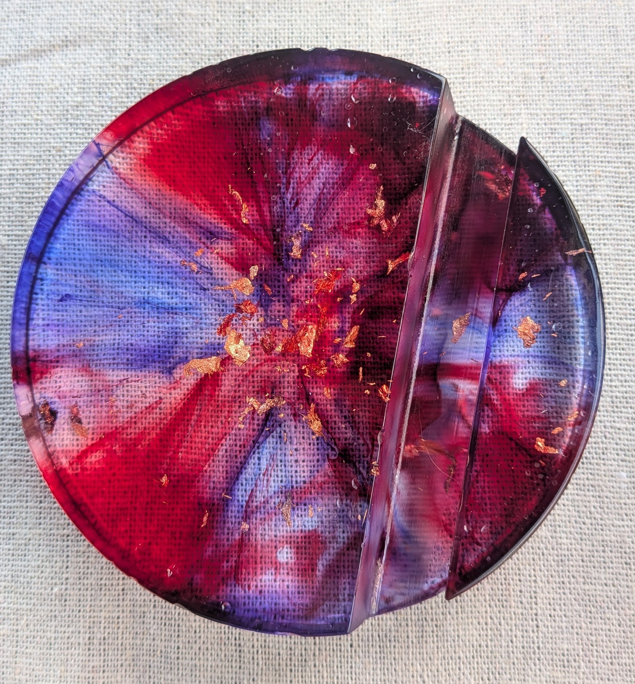 Crimson Galaxy Resin Phone Stand
