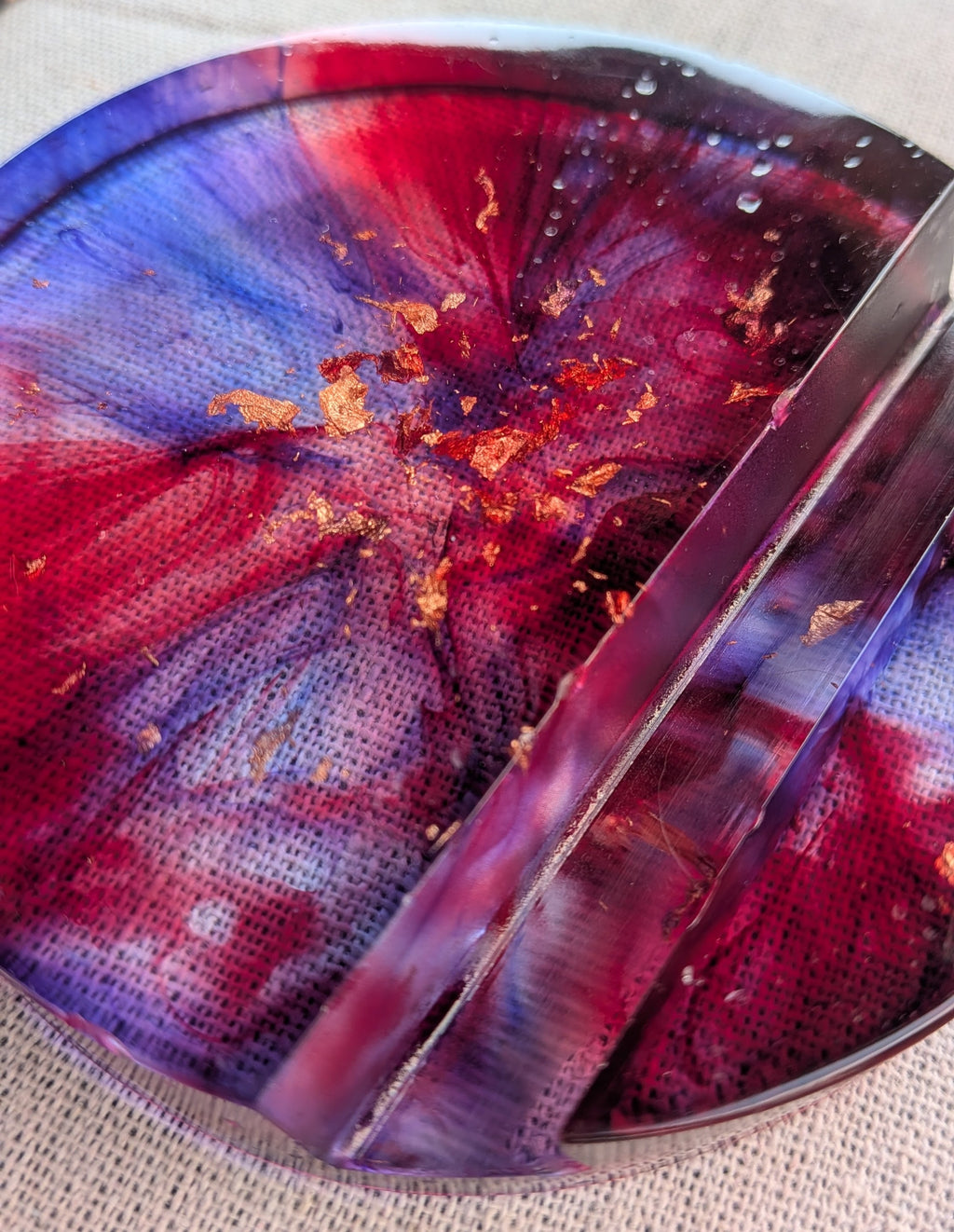 Crimson Galaxy Resin Phone Stand