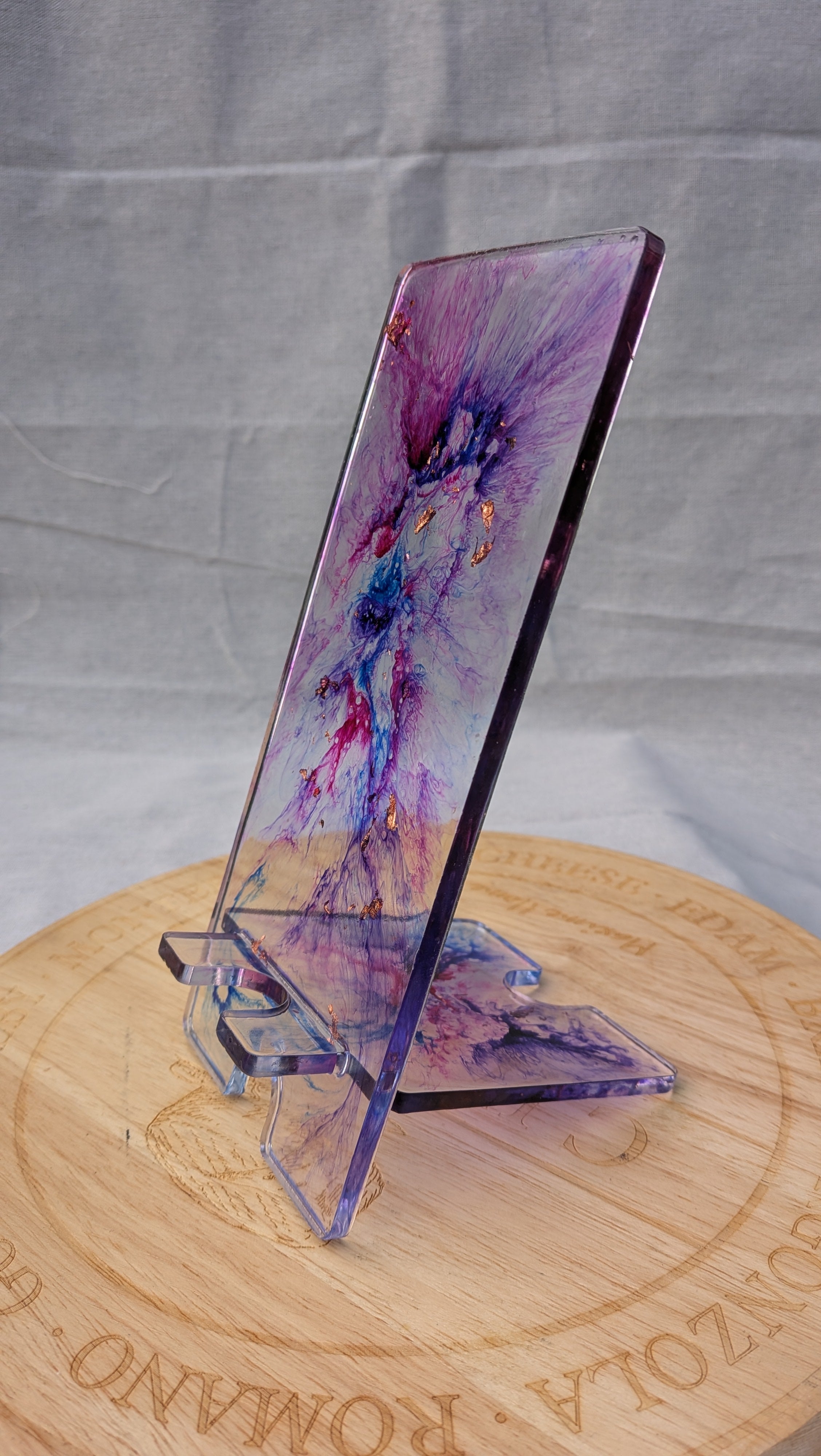 Resin Phone Stand – Purple Galaxy