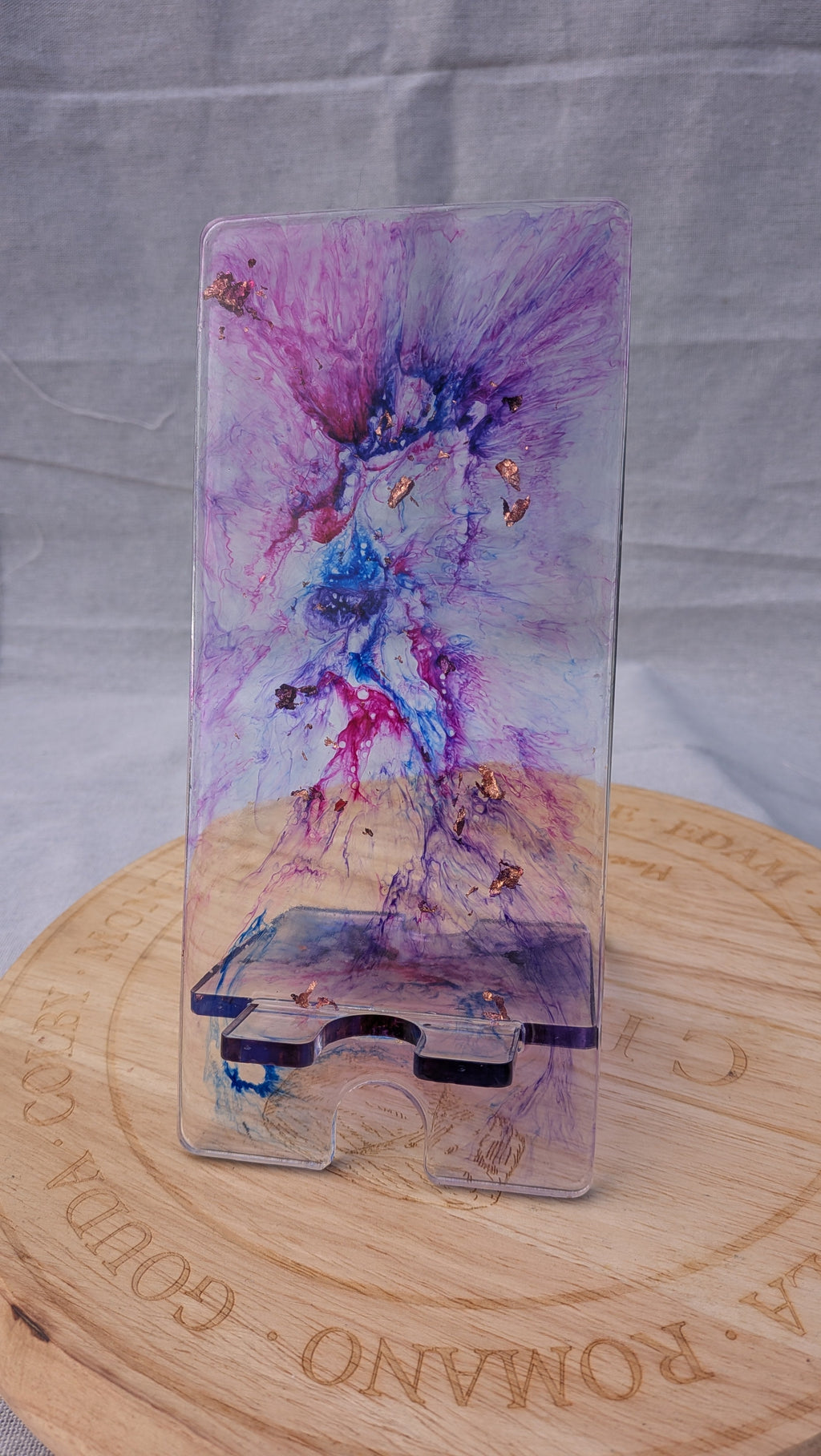 Resin Phone Stand – Purple Galaxy