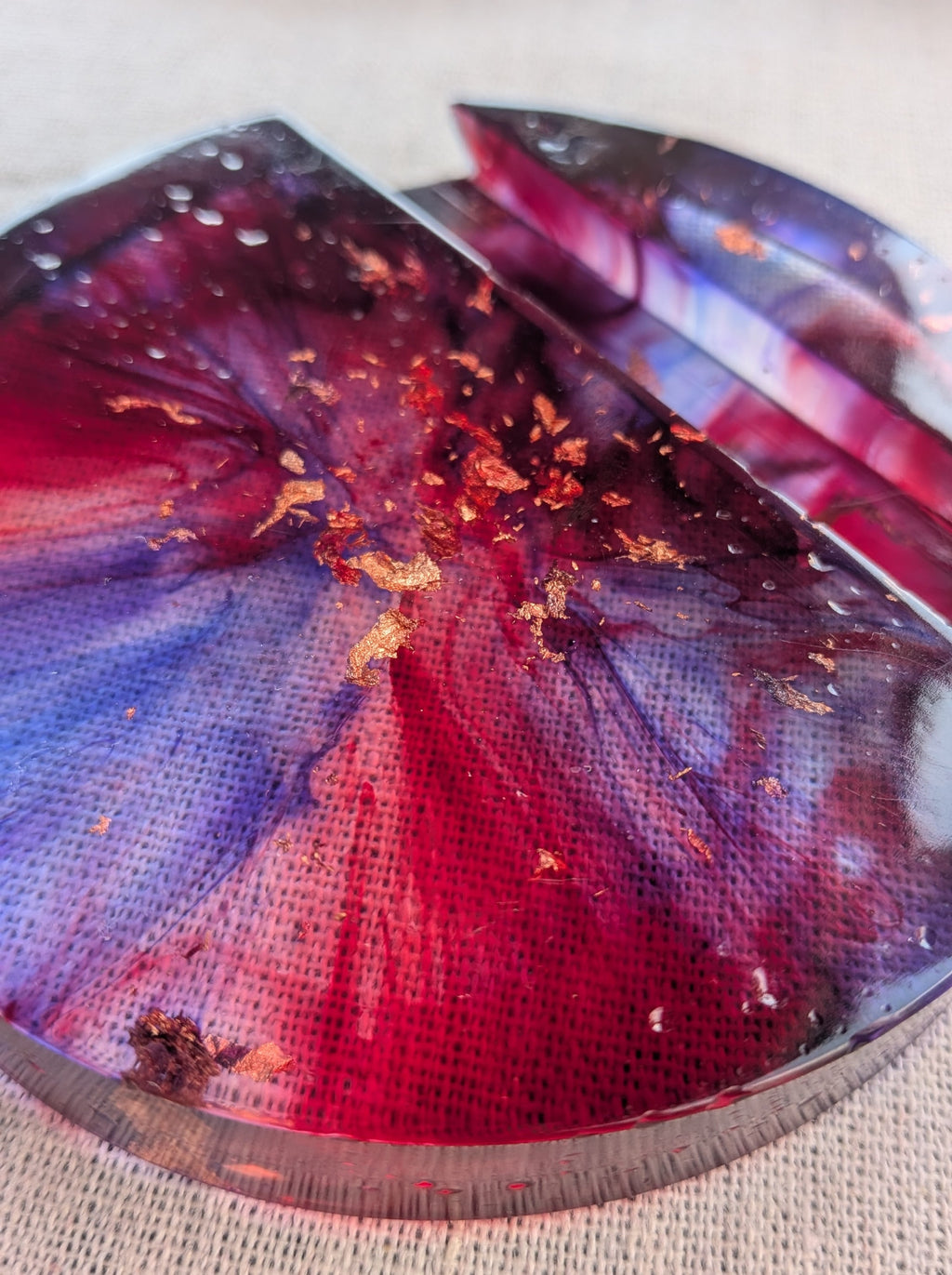 Crimson Galaxy Resin Phone Stand